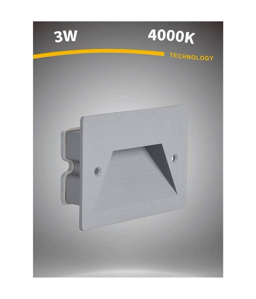 Segnapasso A Led 3w Grigio Faretto Applique Luce Fredda Calda Naturale Ip65 Es49         