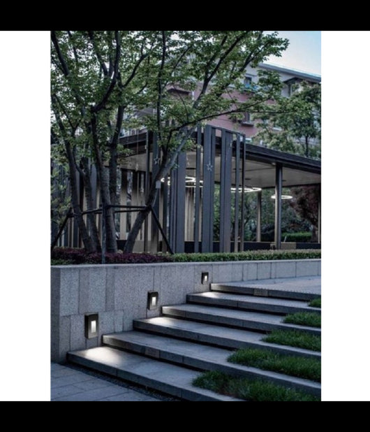 Segnapasso Da Esterno Faretto 12 Watt Ip65 Nero Luce Calda Fredda Naturale Es62  -bianco Freddo      -