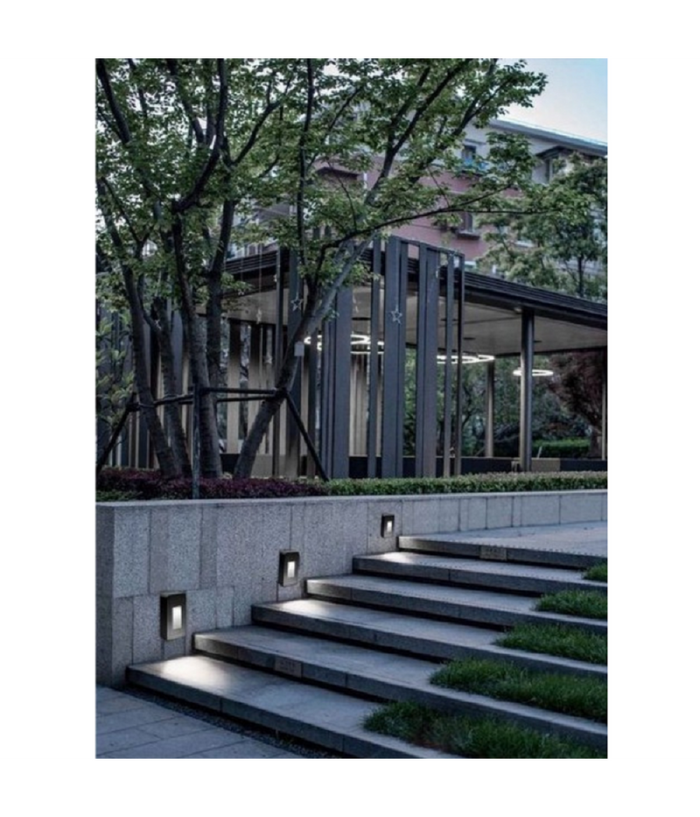 Segnapasso Da Esterno Faretto 12 Watt Ip65 Nero Luce Calda Fredda Naturale Es62  -bianco Freddo      -