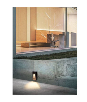 Segnapasso Da Esterno Faretto 12 Watt Ip65 Nero Luce Calda Fredda Naturale Es62         