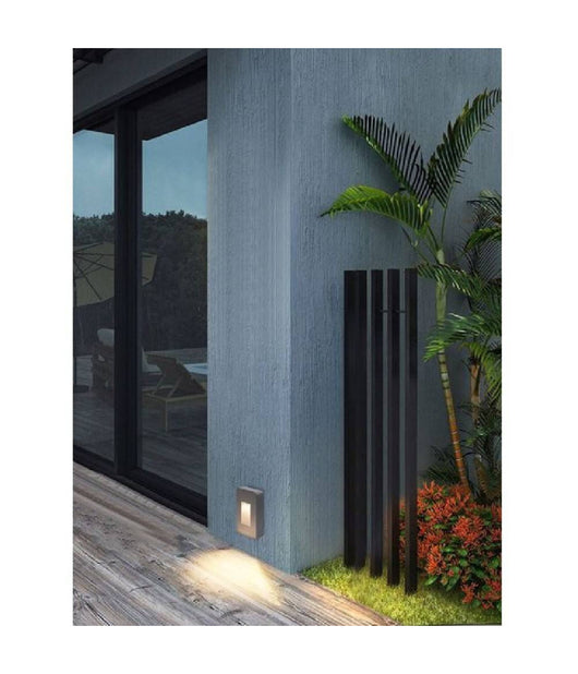 Segnapasso Da Esterno Faretto 12 Watt Ip65 Grigio Luce Calda Fredda Es62  -bianco Caldo      -