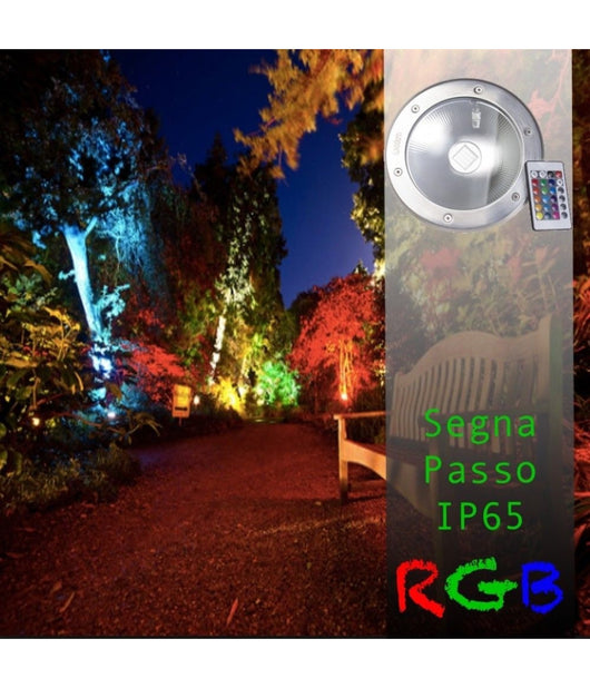 Segnapasso Faretto Calpestabile Led Cob Rgb 30w Ip65 2700 Lumen Con Telecomando         