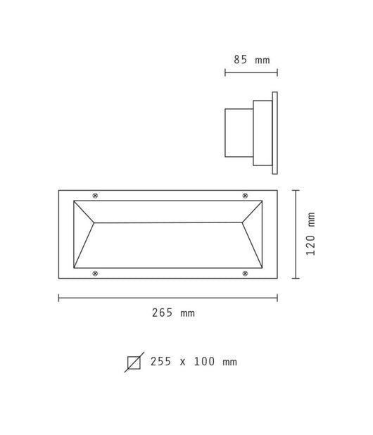 Segnapasso Faretto Da Incasso Per Esterno Con Attacco E27 Led Rettangolare Ip65         