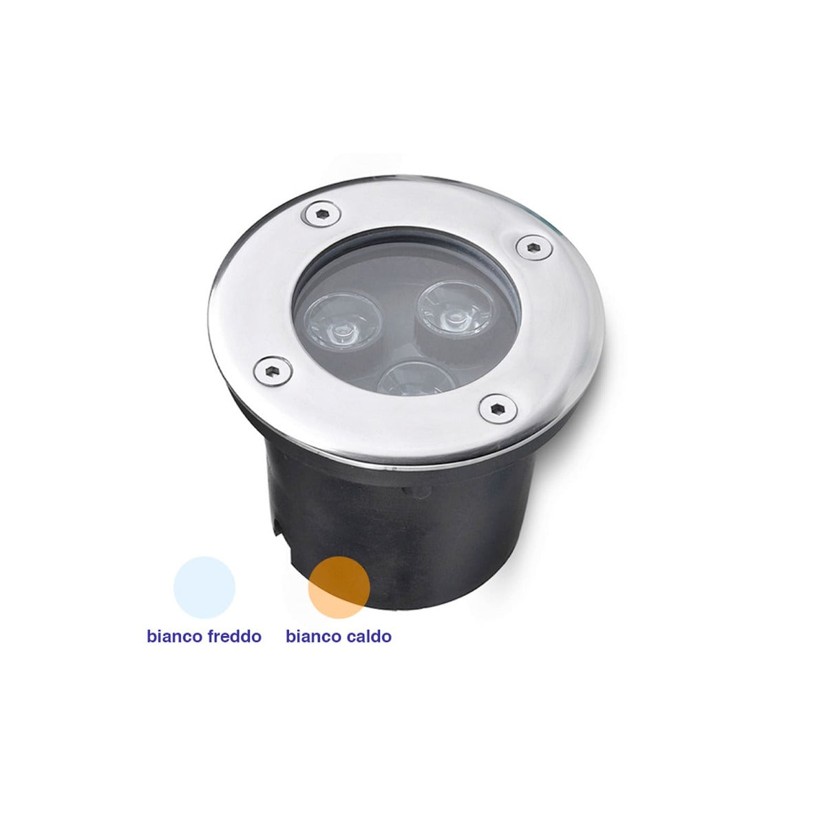 FARETTO INCASSO LED DA ESTERNO SEGNAPASSO CALPESTABILE IP68 3W LUCE FREDDA