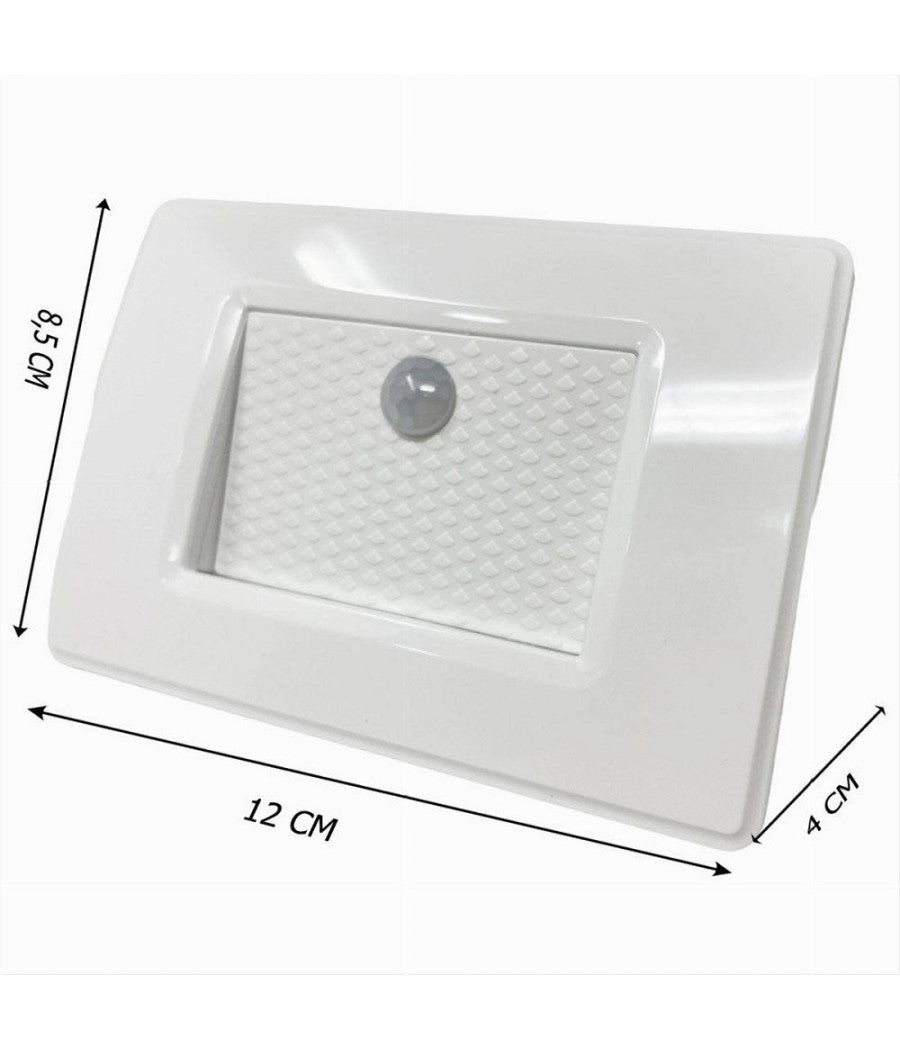 Segnapasso Placca Bianca Muro Sensore Movimento Pir 1,3w Cassetta 503 Xggyd-001b  -bianco Freddo      -