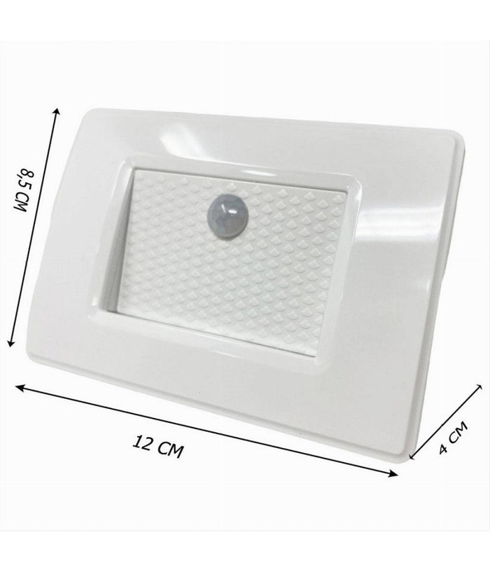 Segnapasso Placca Bianca Muro Sensore Movimento Pir 1,3w Cassetta 503 Xggyd-001b  -bianco Naturale      -