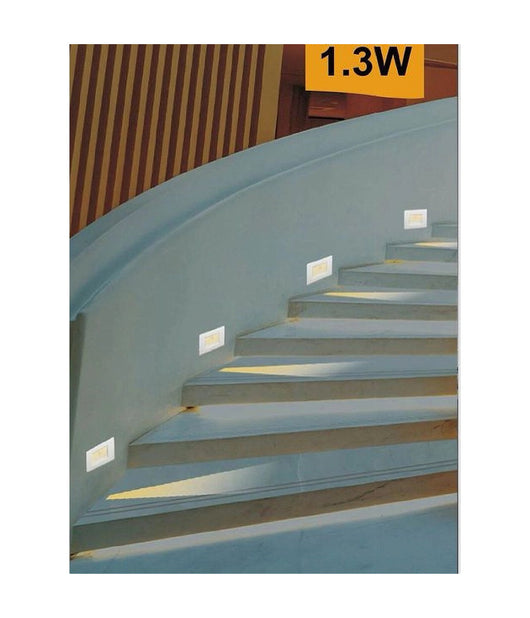 Segnapasso Placca Bianca Muro Sensore Movimento Pir 1,3w Cassetta 503 Xggyd-001b  -bianco Caldo      -