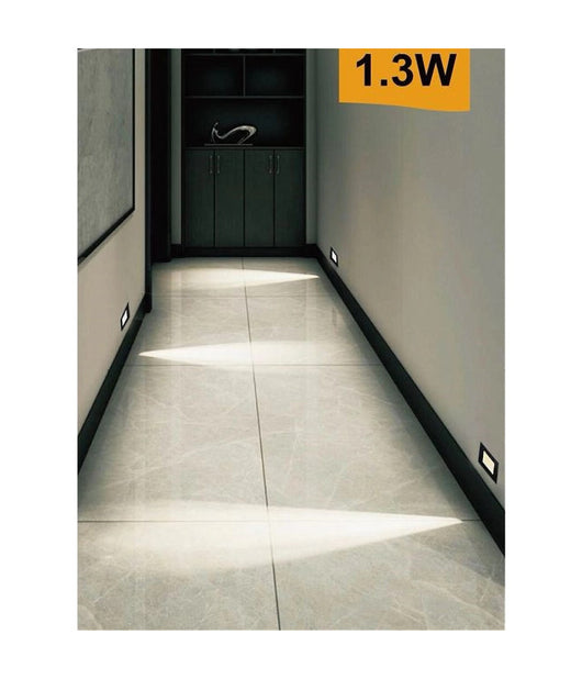 Segnapasso Placca Nera Muro Sensore Movimento Pir 1,3 W Cassetta 503 Xggyd-001n  -bianco Naturale      -