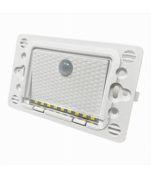 Segnapasso Placca Nera Muro Sensore Movimento Pir 1,3 W Cassetta 503 Xggyd-001n  -bianco Caldo      -