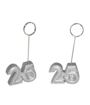 Segnaposto 25 Argento 12 Pezzi Segna Posto Clip Portafoto Segnatavola Matrimonio         