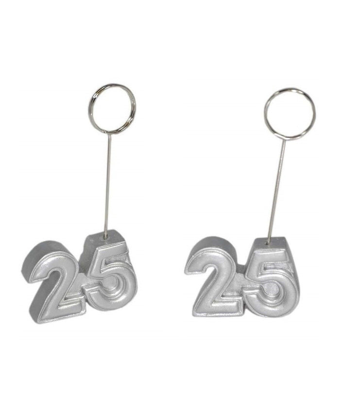 Segnaposto 25 Argento 12 Pezzi Segna Posto Clip Portafoto Segnatavola Matrimonio         