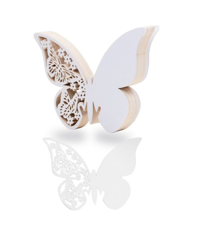 Segnaposto Segnatavolo Bianco A Forma Di Farfalla Decorazioni Wedding Matrimonio         