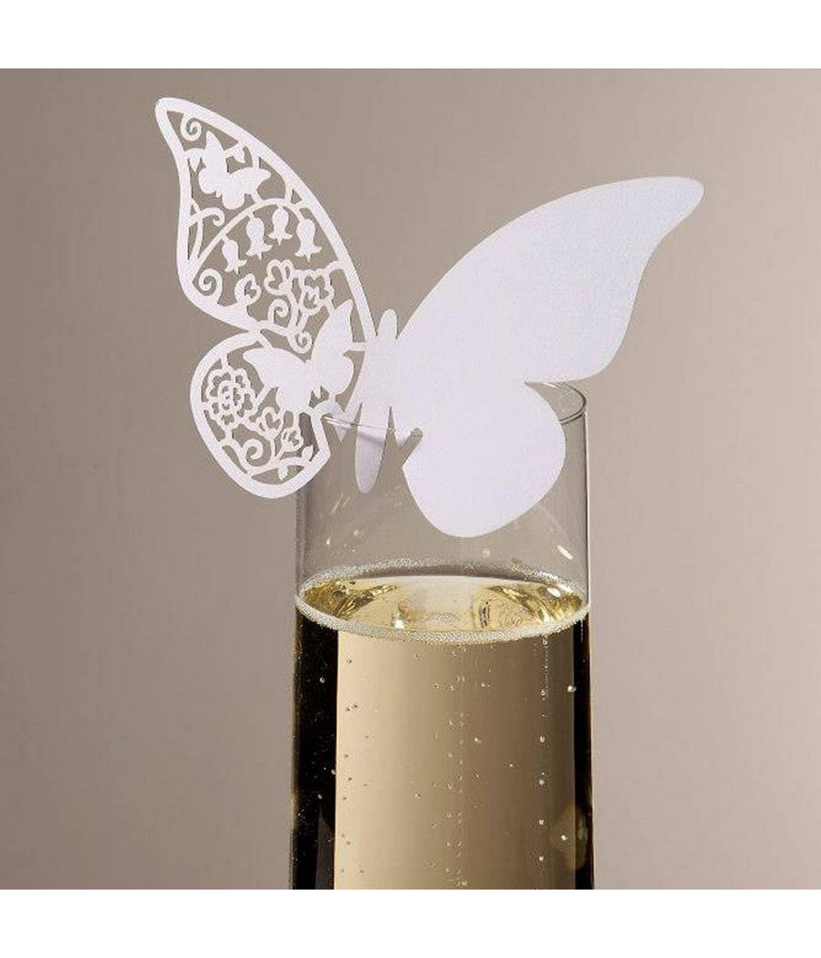 Segnaposto Segnatavolo Bianco A Forma Di Farfalla Decorazioni Wedding Matrimonio         