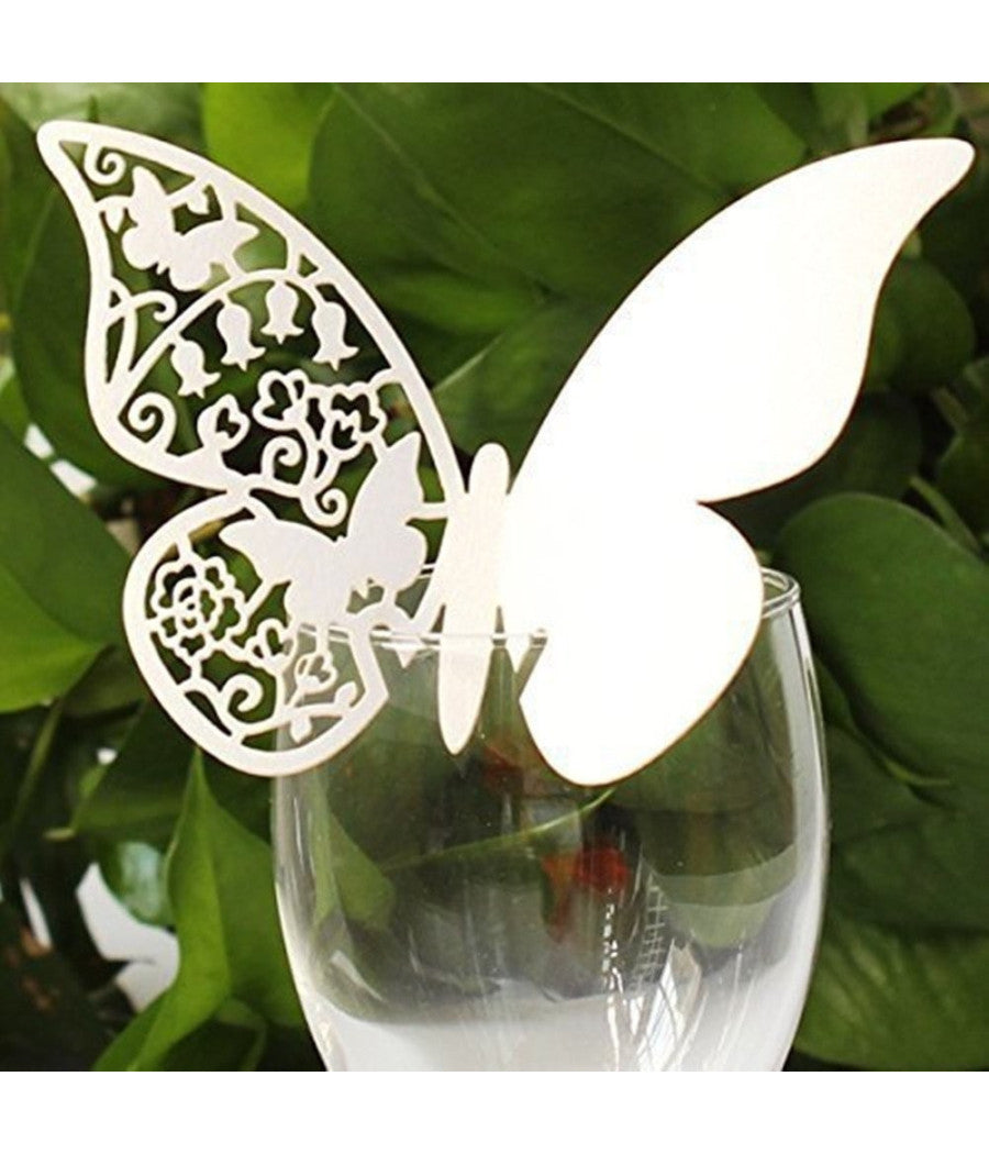 Segnaposto Segnatavolo Bianco A Forma Di Farfalla Decorazioni Wedding Matrimonio         