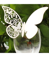 Segnaposto Segnatavolo Bianco A Forma Di Farfalla Decorazioni Wedding Matrimonio         