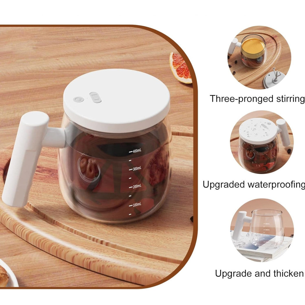Trade Shop - Self Stirring Mug 400ml Tazza Automescolante Automatica Per Caffè Latte Tè Cioccolato         