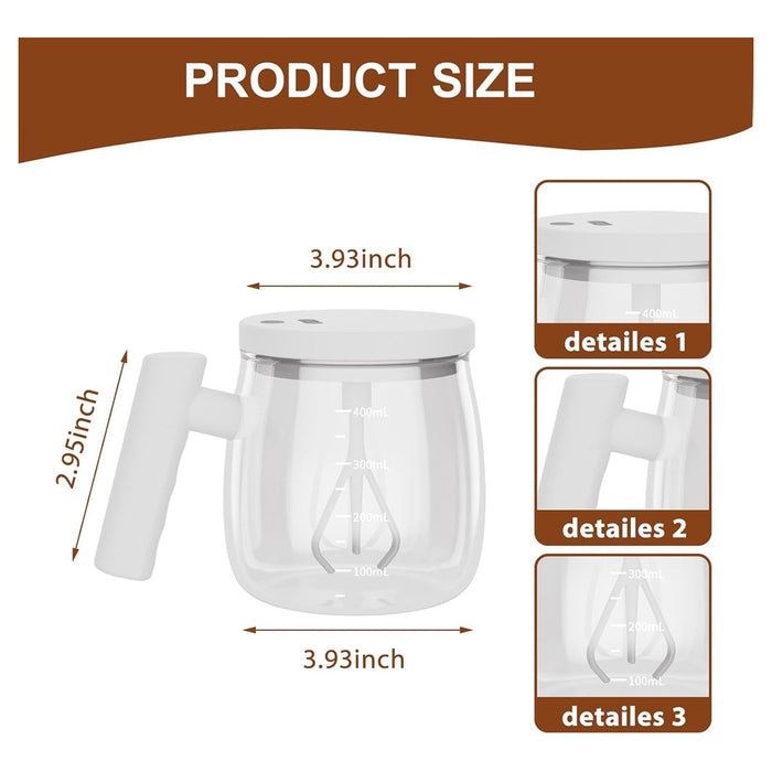 Trade Shop - Self Stirring Mug 400ml Tazza Automescolante Automatica Per Caffè Latte Tè Cioccolato         