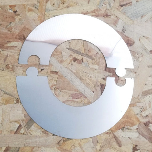 Semi rosone placca circolare inox spessore 5 decimi aisi 304, diametro 200mm