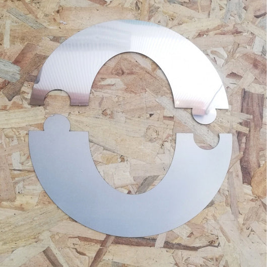 Semi rosone placca ellittica inox spessore 5 decimi aisi 304, diametro 120mm