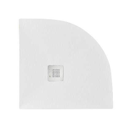 Piatto doccia 100x100 cm effetto pietra marmoresina STONE semicircolare bianco FRANCIA