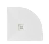 Piatto doccia 90x90 cm effetto pietra marmoresina STONE semicircolare bianco FRANCIA