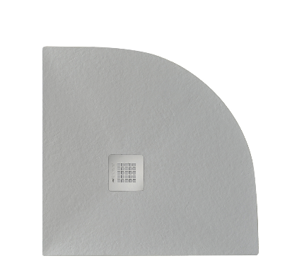 Piatto doccia 90x90 cm effetto pietra marmoresina STONE semicircolare grigio cemento FRANCIA