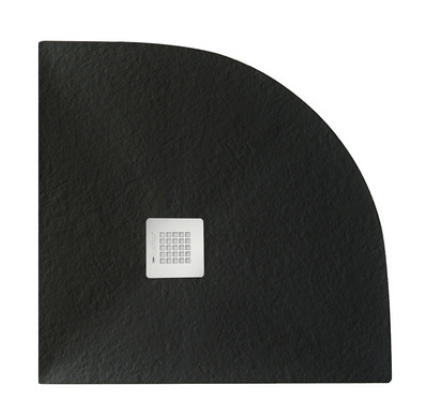 Piatto doccia 80x80 cm effetto pietra marmoresina STONE semicircolare Nero Grafite FRANCIA