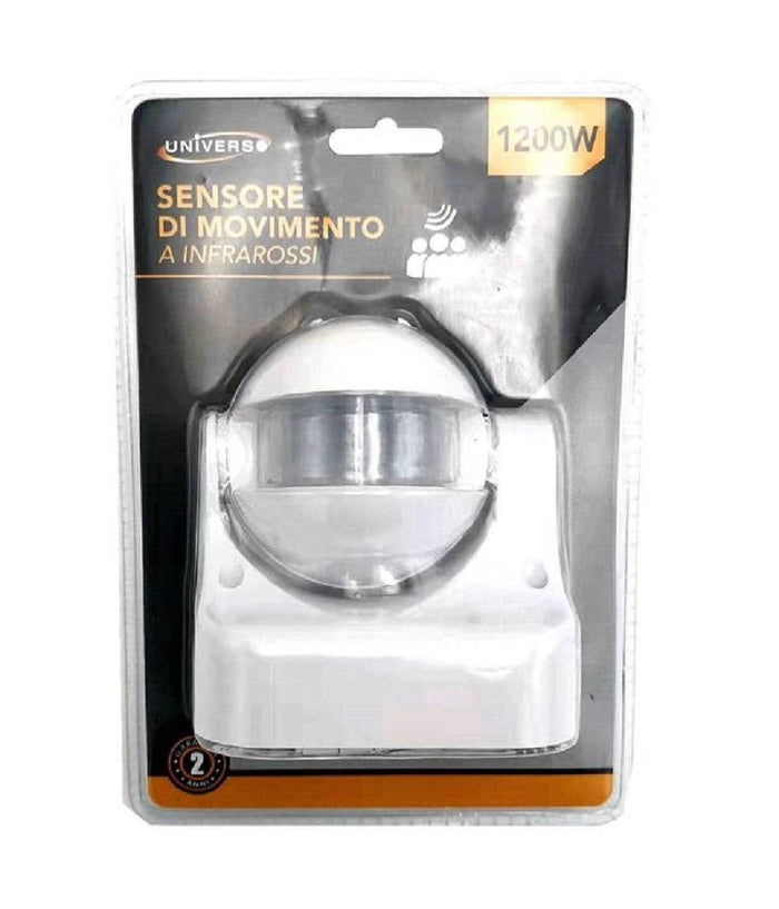 Sensore Di Movimento A Infrarossi Per Lampadine Max 1200 Watt Bianco Yca1009b         