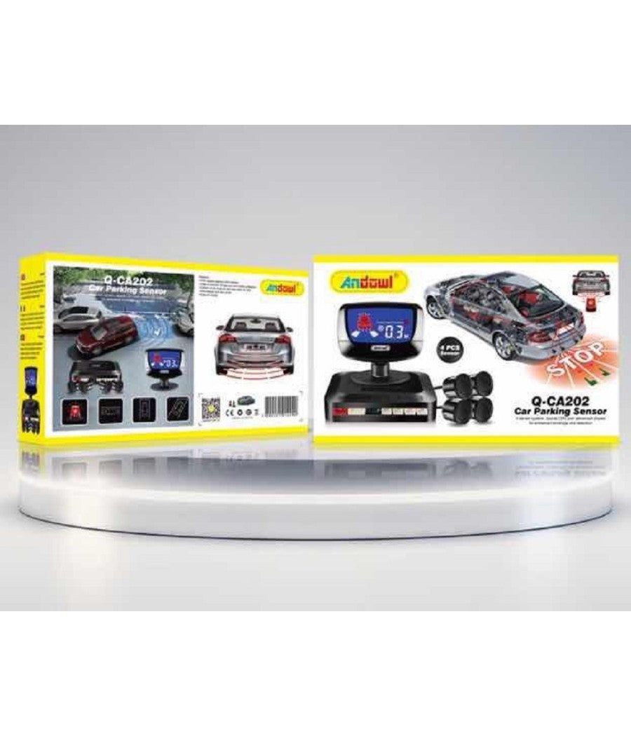 Sensore Di Parcheggio Auto Sistema A 4 Sensori Display Led Ad Ultrasuoni Q-ca202         