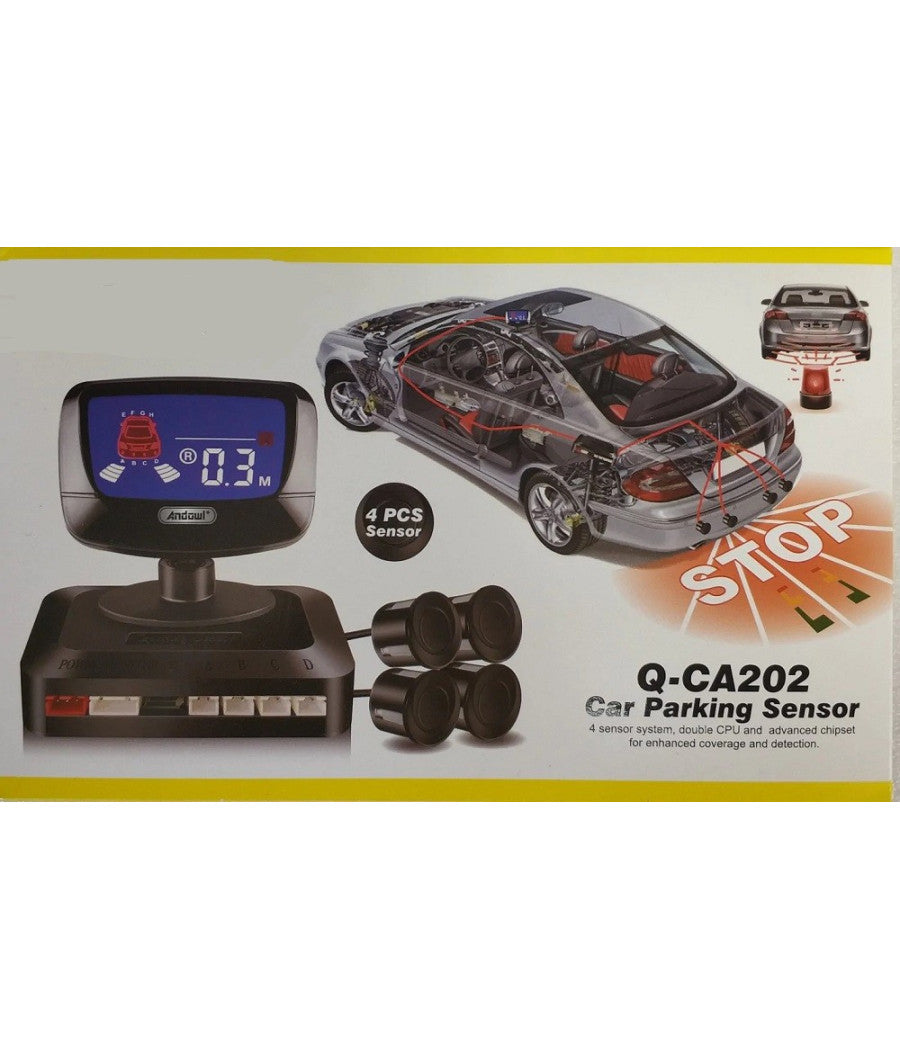 Sensore Di Parcheggio Auto Sistema A 4 Sensori Display Led Ad Ultrasuoni Q-ca202         