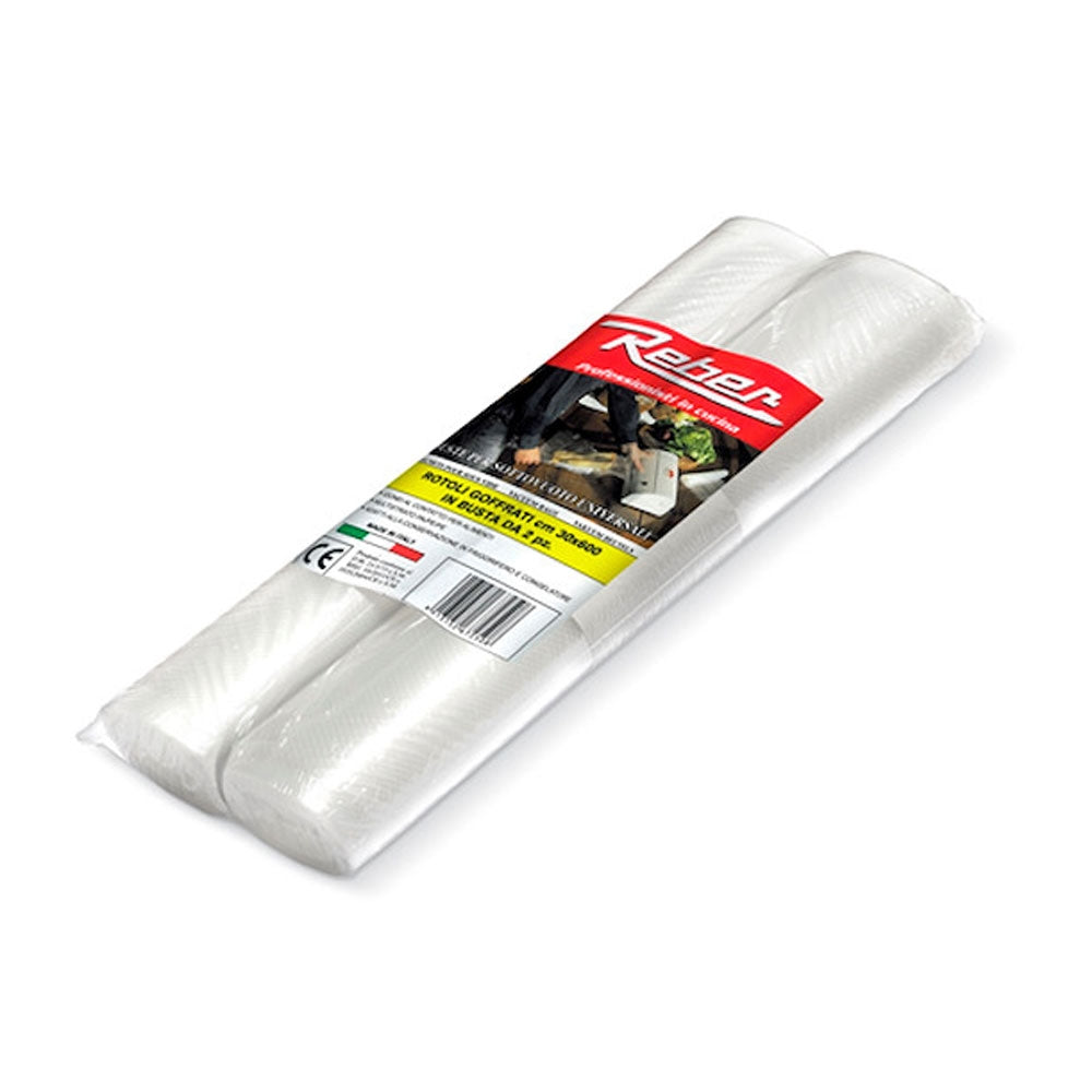 Sacchetti Per Sottovuoto REBER 30x600 cm Goffrati  2 Rotoli