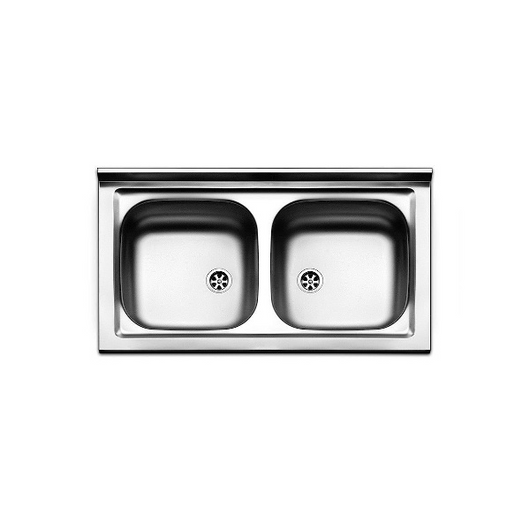 Lavello inox 80 cm da mobile a due bacinelle Cromato