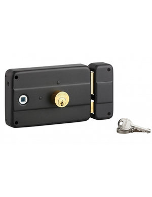 Serratura da applicare con doppio cilindro, entrata e quadrato maniglia a sinistra, 3 chiavi - THIRARD