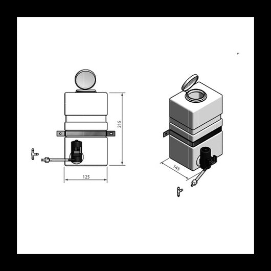 SERBATOIO CON POMPA PER LAVAVETRI