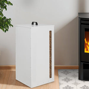 IDMarket - Serbatoio per pellet 45 kg bianco 36 x 36 x 76 cm