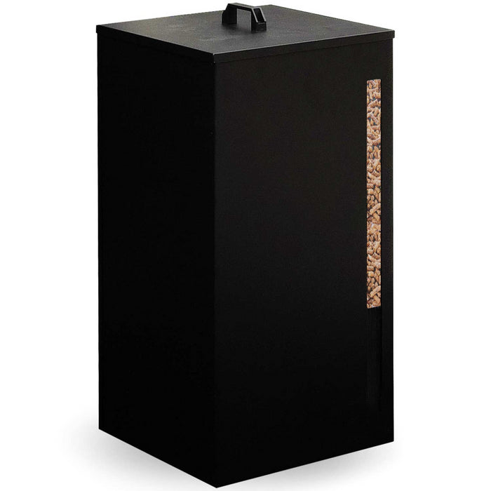 IDMarket - Serbatoio per pellet 45 KG nero 36 x 36 x 76 CM