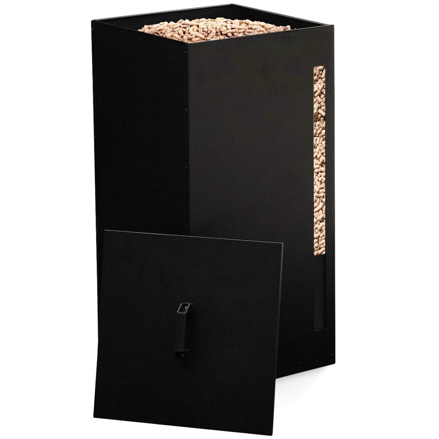 IDMarket - Serbatoio per pellet 45 KG nero 36 x 36 x 76 CM