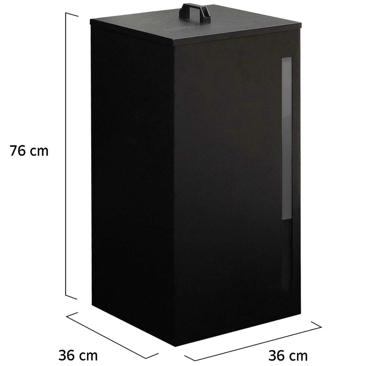 IDMarket - Serbatoio per pellet 45 KG nero 36 x 36 x 76 CM