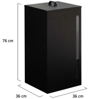 IDMarket - Serbatoio per pellet 45 KG nero 36 x 36 x 76 CM