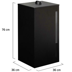 IDMarket - Serbatoio per pellet 45 KG nero 36 x 36 x 76 CM