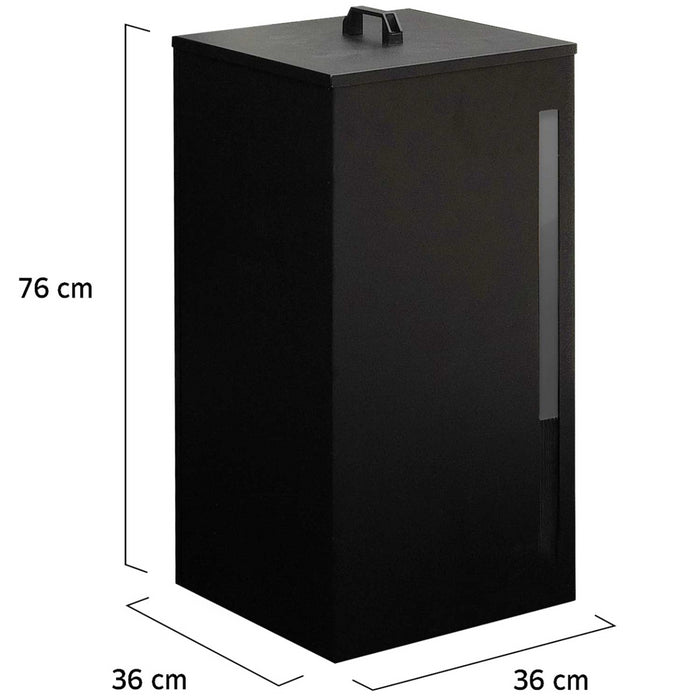 IDMarket - Serbatoio per pellet 45 KG nero 36 x 36 x 76 CM