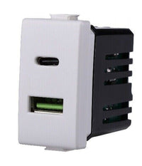 Serie Bticino Frutti Matix Compatibile Presa Schuko Lan Pulsante Deviatore Usb      Presa Usb Doppia Type A + C   
