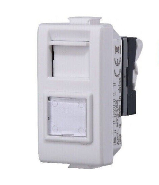Serie Bticino Frutti Matix Compatibile Presa Schuko Lan Pulsante Deviatore Usb      Presa Dati Rj45 Cat.6   