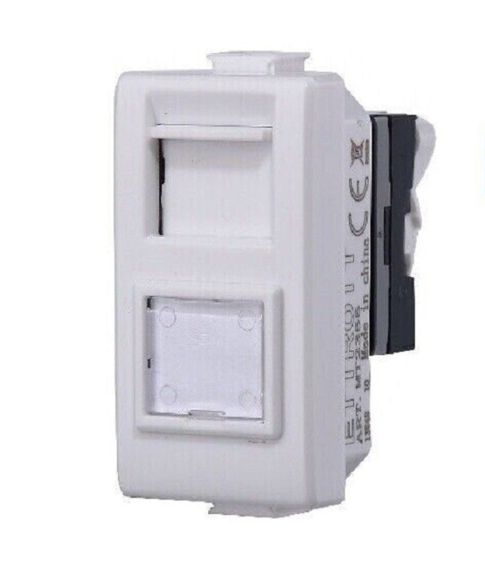 Serie Bticino Frutti Matix Compatibile Presa Schuko Lan Pulsante Deviatore Usb      Presa Dati Rj45 Cat.6   