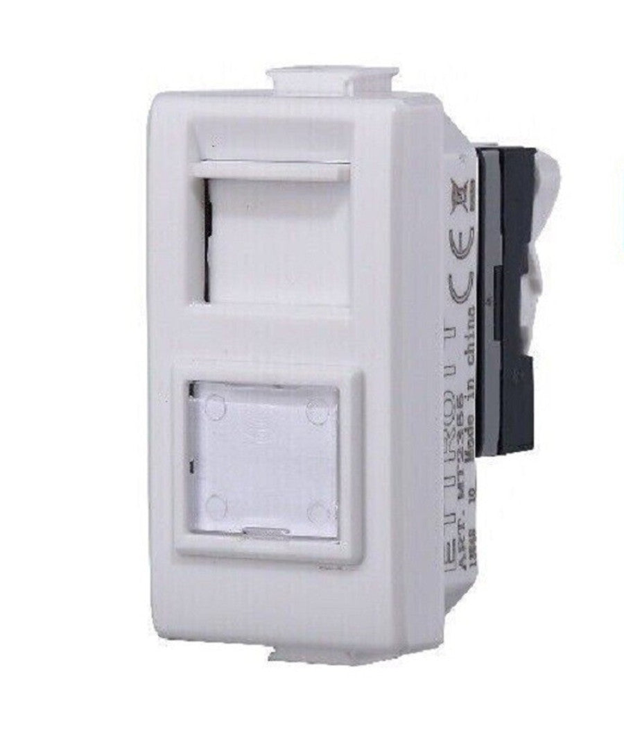 Serie Bticino Frutti Matix Compatibile Presa Schuko Lan Pulsante Deviatore Usb      Presa Dati Rj45 Cat.6   