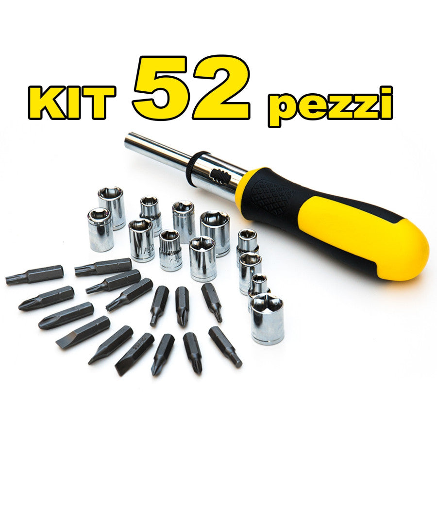 Serie Cacciaviti Multibit Cacciavite A Cricchetto Con 52 Inserti Chrome Vanadium         