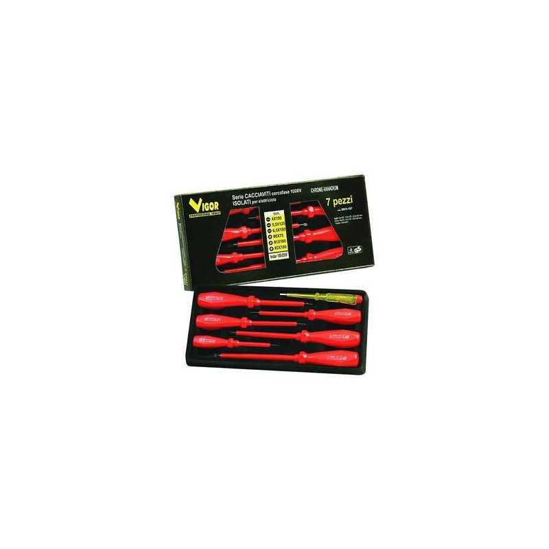 Serie Cacciaviti Vigor Isolati da 7 Pezzi