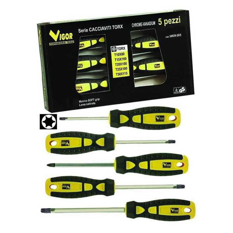 Serie Cacciaviti Vigor Torx da 5 Pezzi