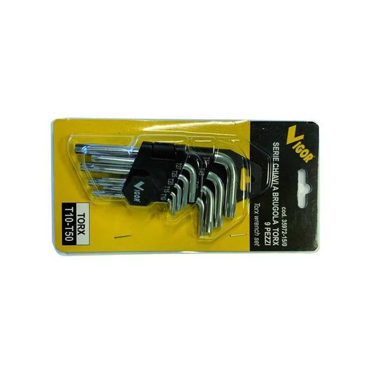 Serie Chiave a Brugola Vigor Torx 9 Pz con Supporto T10 - T50