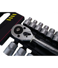 Serie Chiave A Cricchetto Reversibile 1/2" Kit Da 19pz Con Bussole Esagonali         